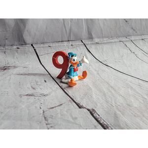 Vintage Donald Duck Number 9 Birthday PVC Figure Applause Cake Topper 1980s